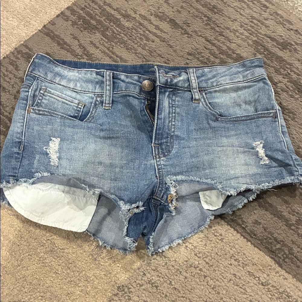 SO Light Blue Distressed Denim Cutoff Shorts